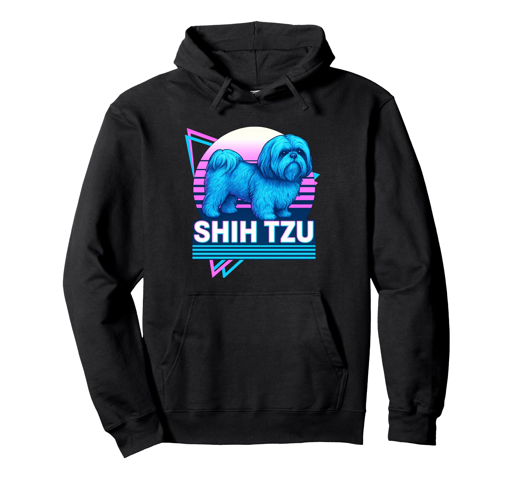 Shih Tzu Synthwave Aesthetic Dog Lover Hoodie - Aesthetic Graphic Men Women - T-Shirt, Sweatshirt, Hoodie