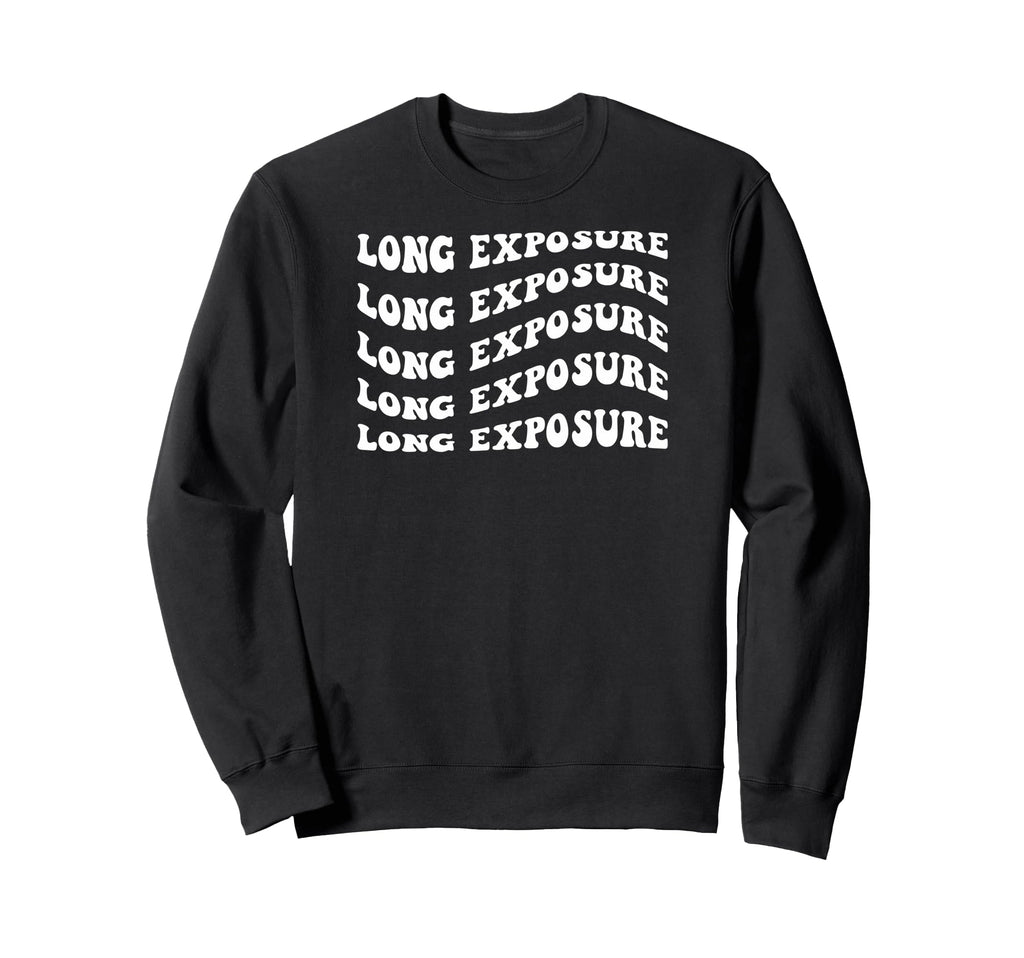 Long Exposure Wavy Text Sweatshirt - Unique Graphic for Adults - T-Shirt, Sweatshirt, Hoodie