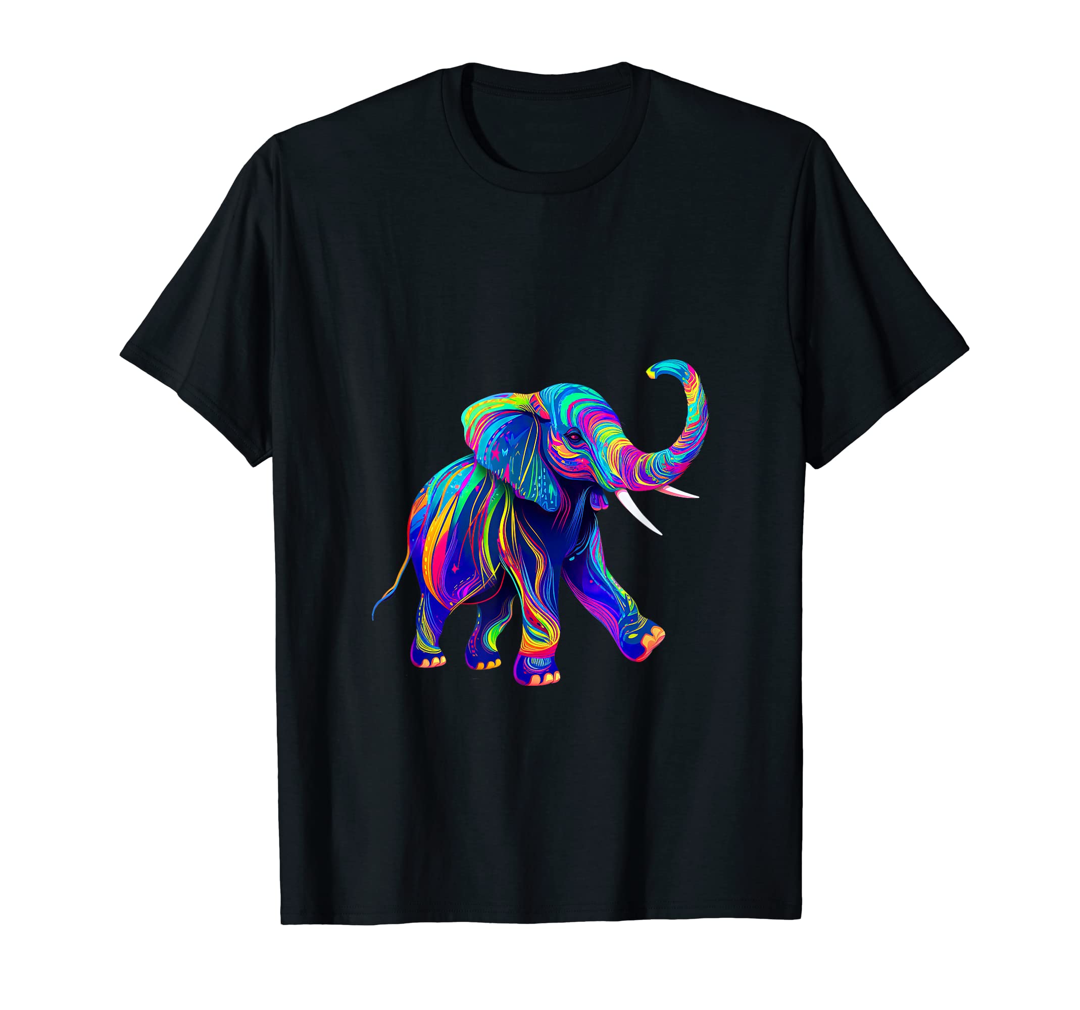 Synthwave 80S 90S Elephant Trunk Up T-Shirt - Novelty Apparel Unisex - T-Shirt, Sweatshirt, Hoodie