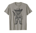 Cat Cowboy Hat Funny Western Kitten Cat T-Shirt - Custom Art Print Unisex - T-Shirt, Sweatshirt, Hoodie