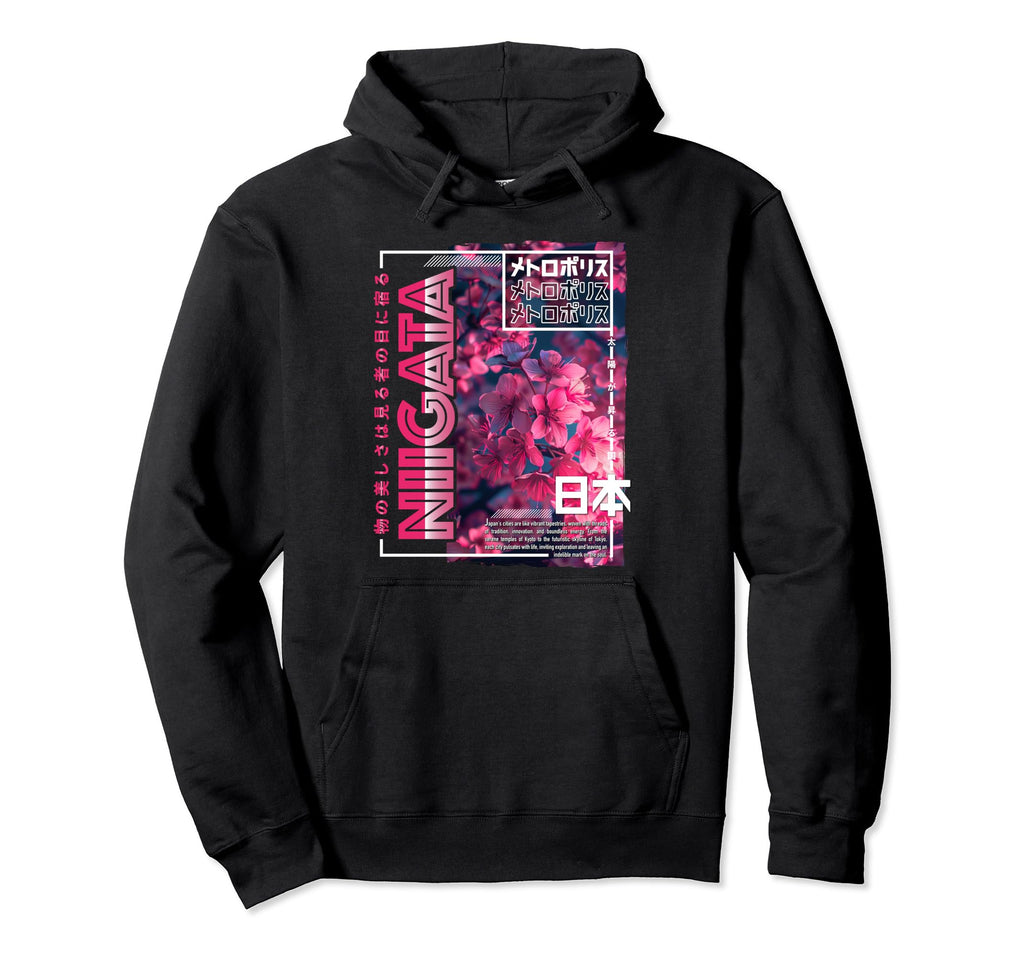 Niigata City 80S Synthwave Yyy Hoodie - Casual Everyday Wear for Adults - T-Shirt, Sweatshirt, Hoodie