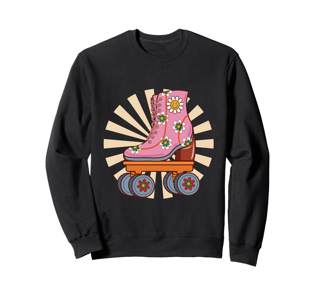 Roller Skating Groovy Sweatshirt - Unique Graphic Men Women - T-Shirt, Sweatshirt, Hoodie