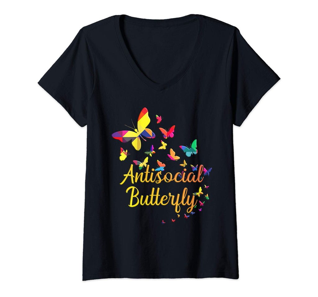 Womens Antisocial Butterfly Geometric T-Shirt - Novelty Apparel Unisex - T-Shirt, Sweatshirt, Hoodie