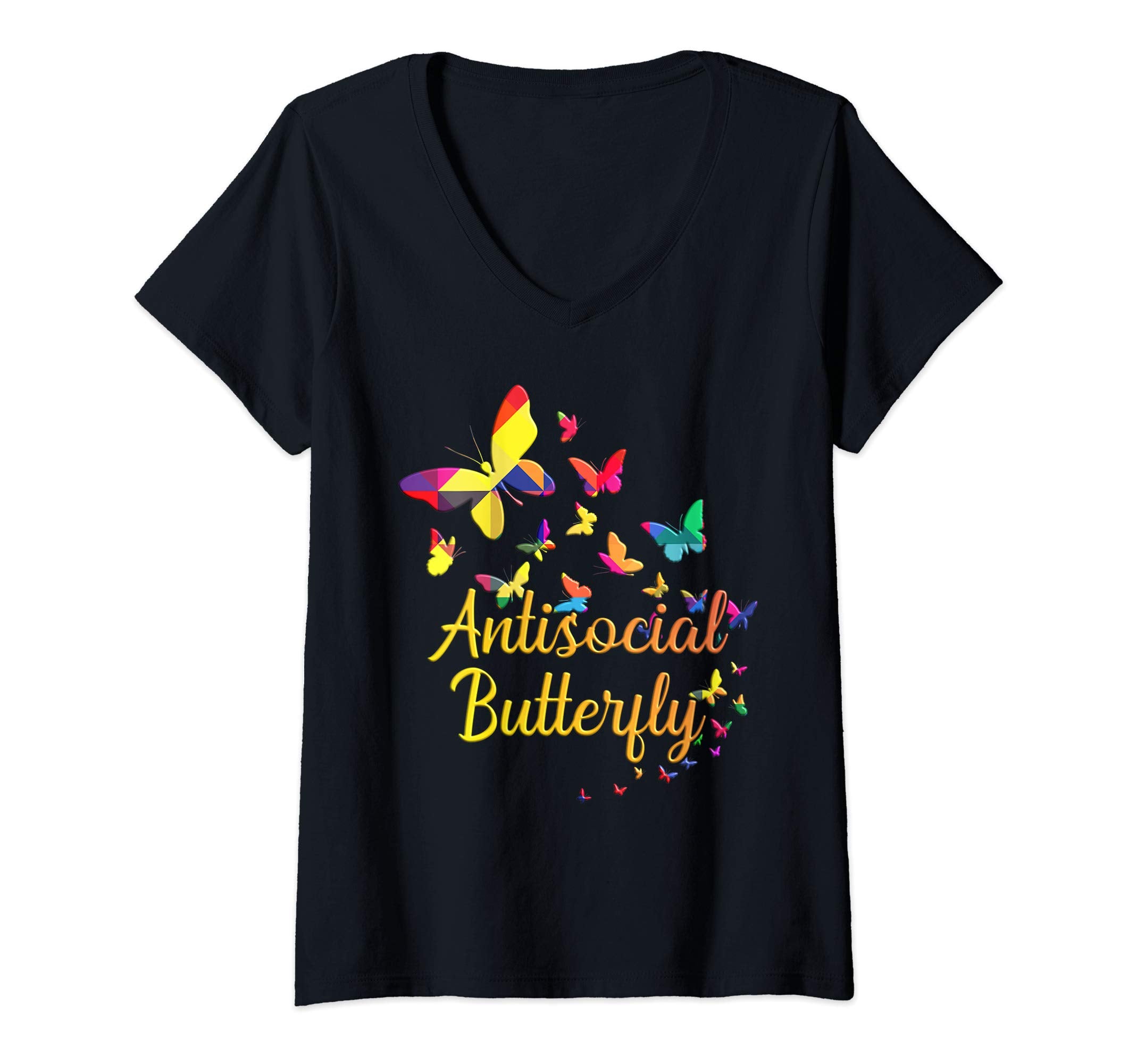 Womens Antisocial Butterfly Geometric T-Shirt - Novelty Apparel Unisex - T-Shirt, Sweatshirt, Hoodie