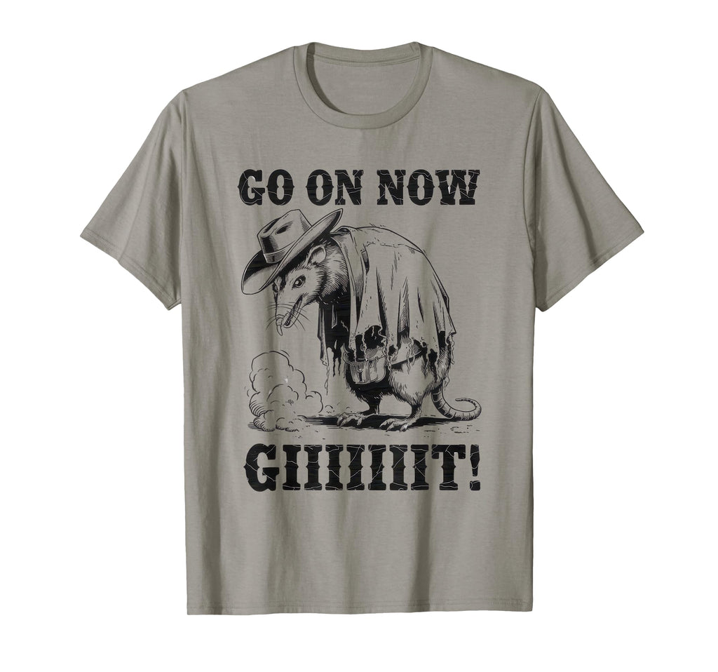 Go Now Git Cowboy Opossum Country Western T-Shirt - Graphic Print Unisex - T-Shirt, Sweatshirt, Hoodie