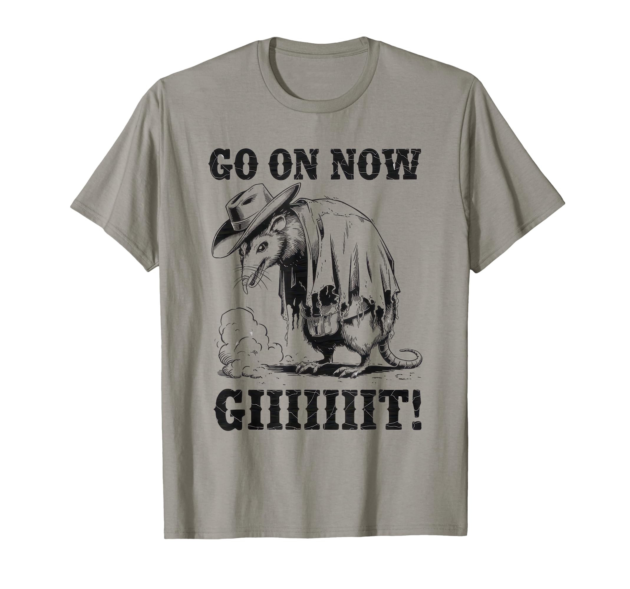 Go Now Git Cowboy Opossum Country Western T-Shirt - Graphic Print Unisex - T-Shirt, Sweatshirt, Hoodie