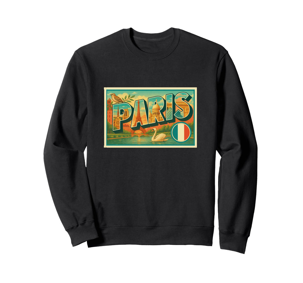 Paris France 50S Travel Art Sweatshirt - Aesthetic Graphic Unisex - T-Shirt, Sweatshirt, Hoodie