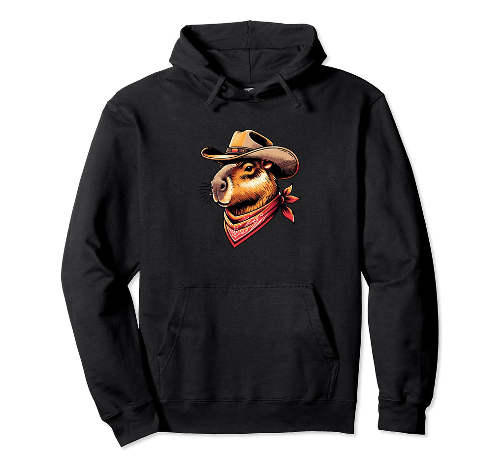 Funny Western Capybara Cowboy Hoodie - Casual Everyday Wear Men Women - T-Shirt, Sweatshirt, Hoodie