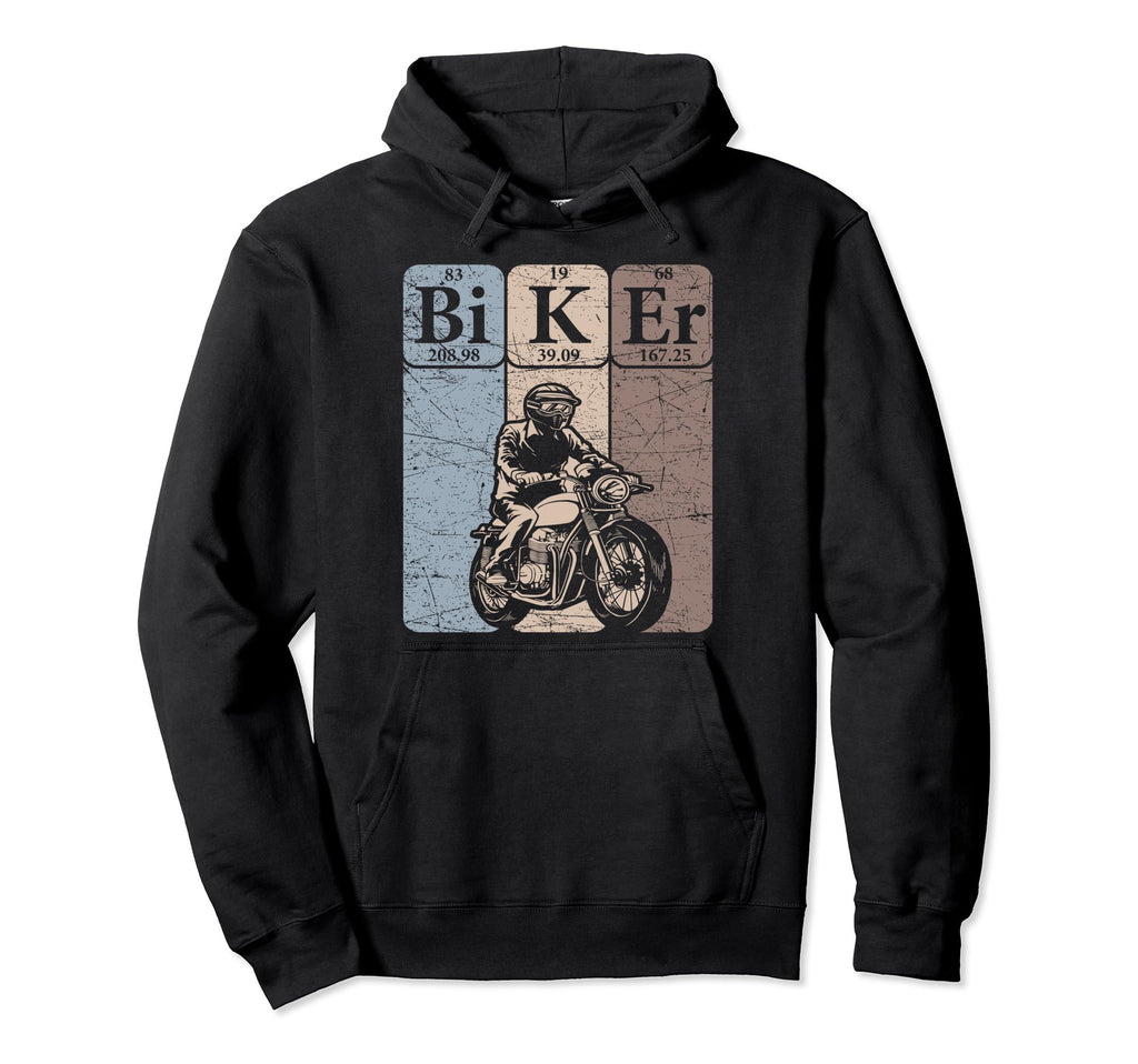 Biker Periodic Table Elements Hoodie - Fun Novelty Design Men Women - T-Shirt, Sweatshirt, Hoodie