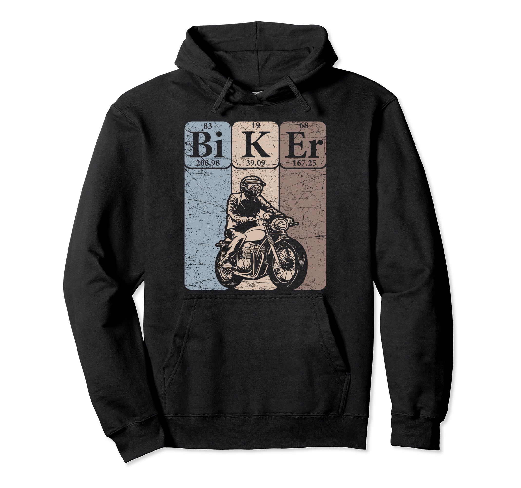 Biker Periodic Table Elements Hoodie - Fun Novelty Design Men Women - T-Shirt, Sweatshirt, Hoodie