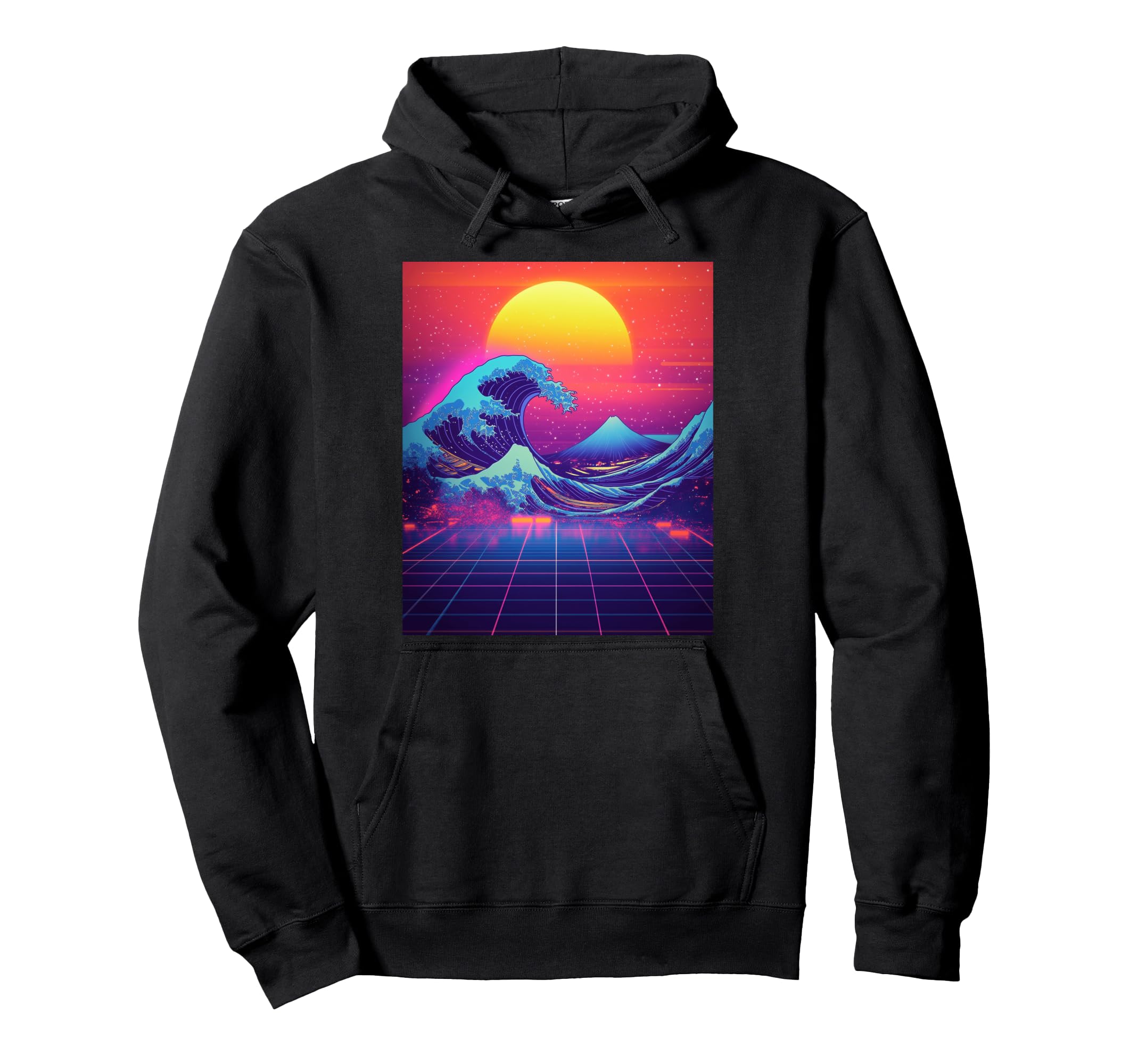 Synthwave Sunset Vaporwave Aesthetic Hoodie - Unique Graphic for Adults - T-Shirt, Sweatshirt, Hoodie