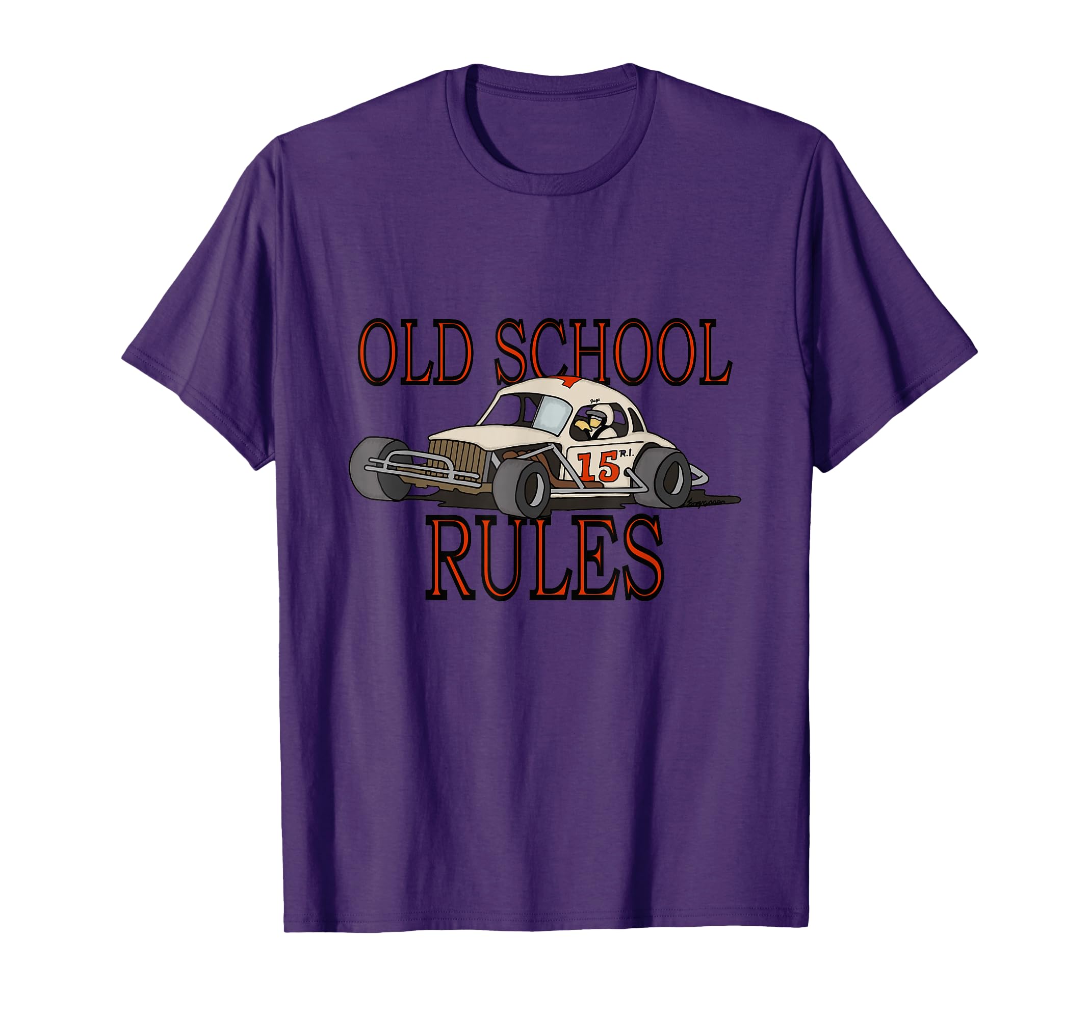 Modified Racing White Stock Car Old T-Shirt - Minimalist Print Men Women - T-Shirt, Sweatshirt, Hoodie