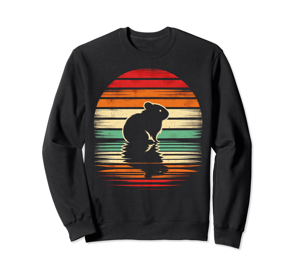 Hamster Sunset Safari 70S Sweatshirt - Unique Graphic for Adults - T-Shirt, Sweatshirt, Hoodie