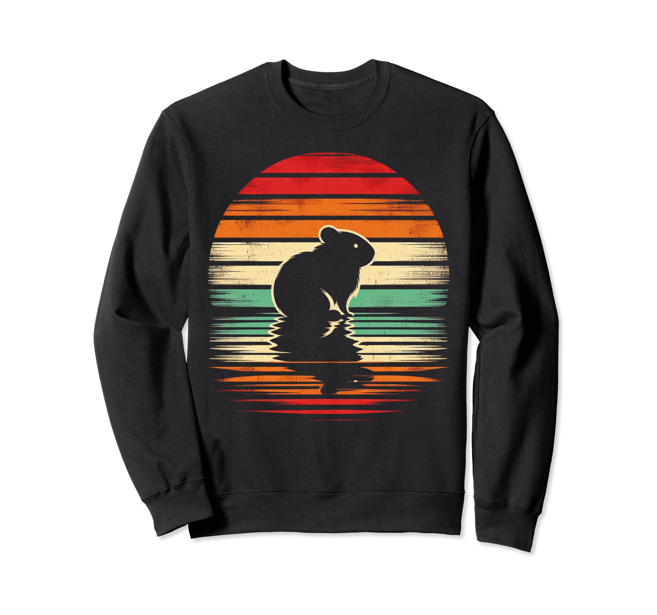 Hamster Sunset Safari 70S Sweatshirt - Unique Graphic for Adults - T-Shirt, Sweatshirt, Hoodie