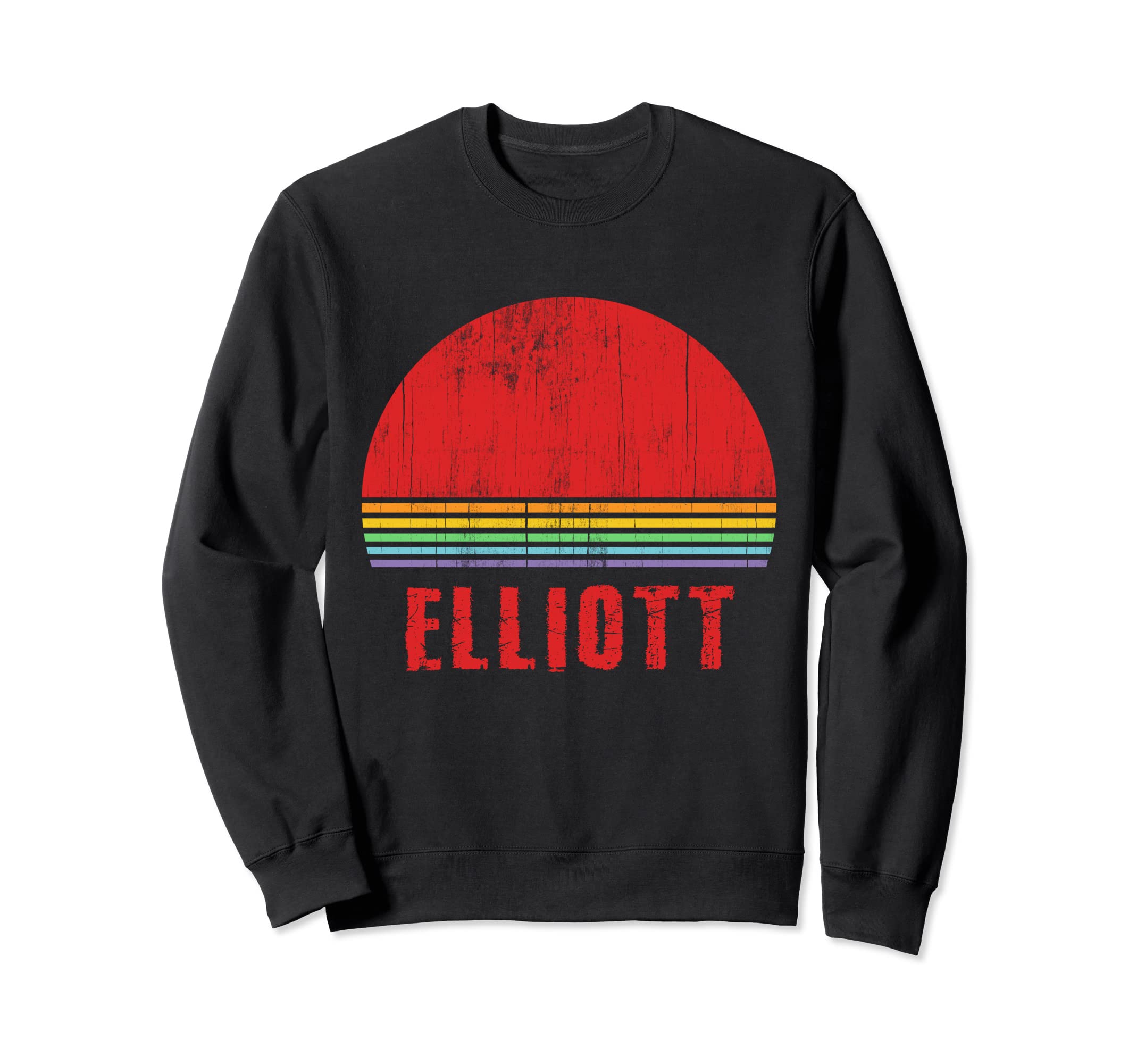 Elliott Custom Name 7 Letters Sunset Sweatshirt - Novelty Apparel Unisex - T-Shirt, Sweatshirt, Hoodie