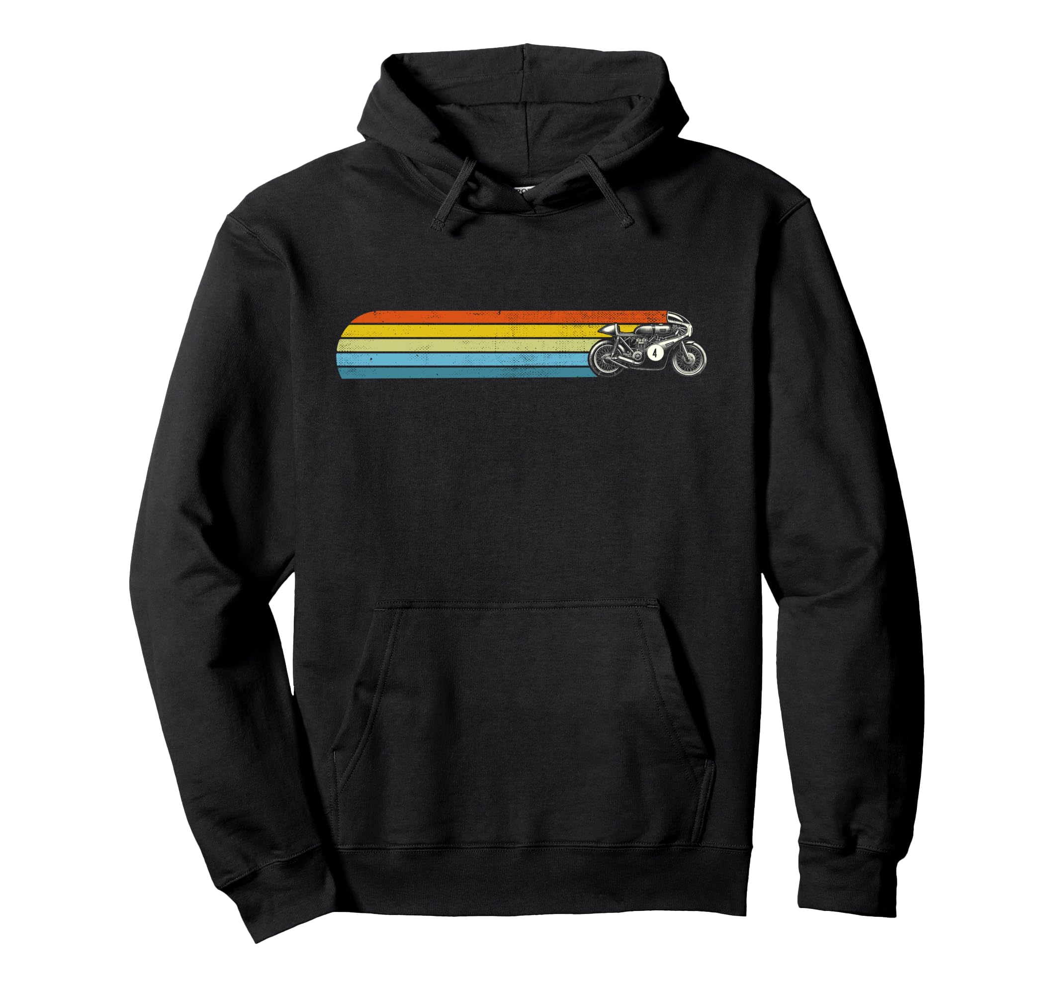 Motorbike Setting Sun Old School Hoodie - Minimalist Print for Adults - T-Shirt, Sweatshirt, Hoodie