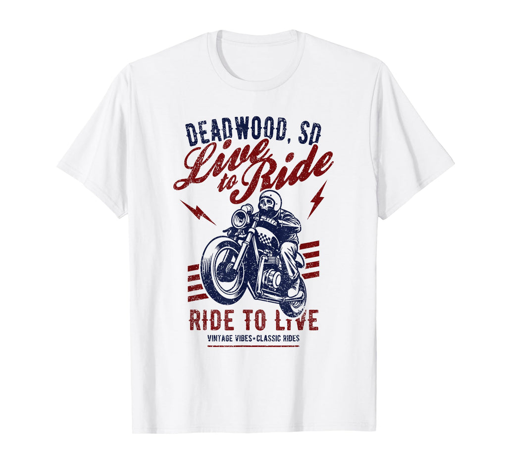 Deadwood South Dakota Motorcycle T-Shirt - Custom Art Print for Adults - T-Shirt, Sweatshirt, Hoodie