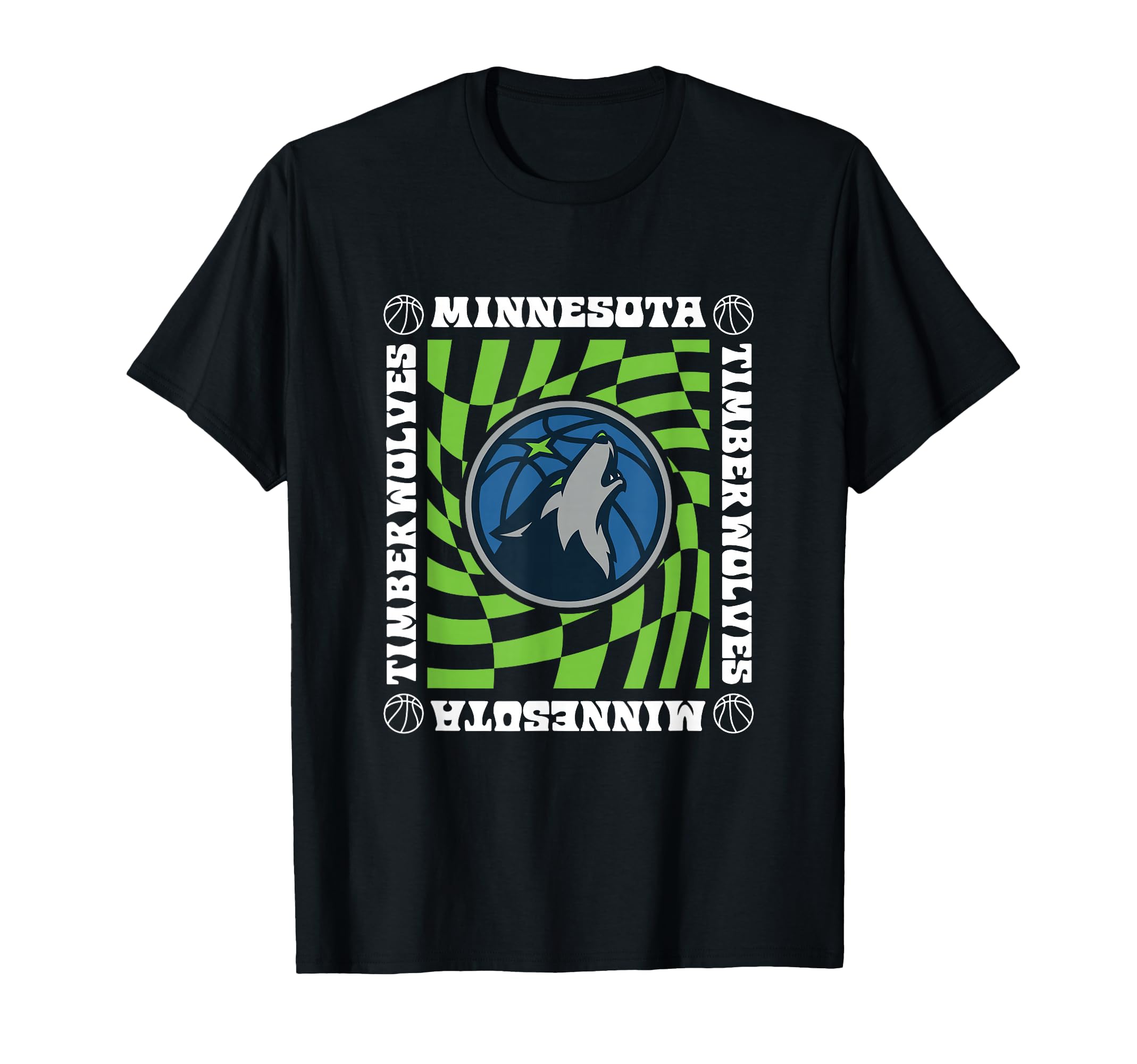 Nba Minnesota Timberwolves Checkerboard T-Shirt - Graphic Print Men Women - T-Shirt, Sweatshirt, Hoodie