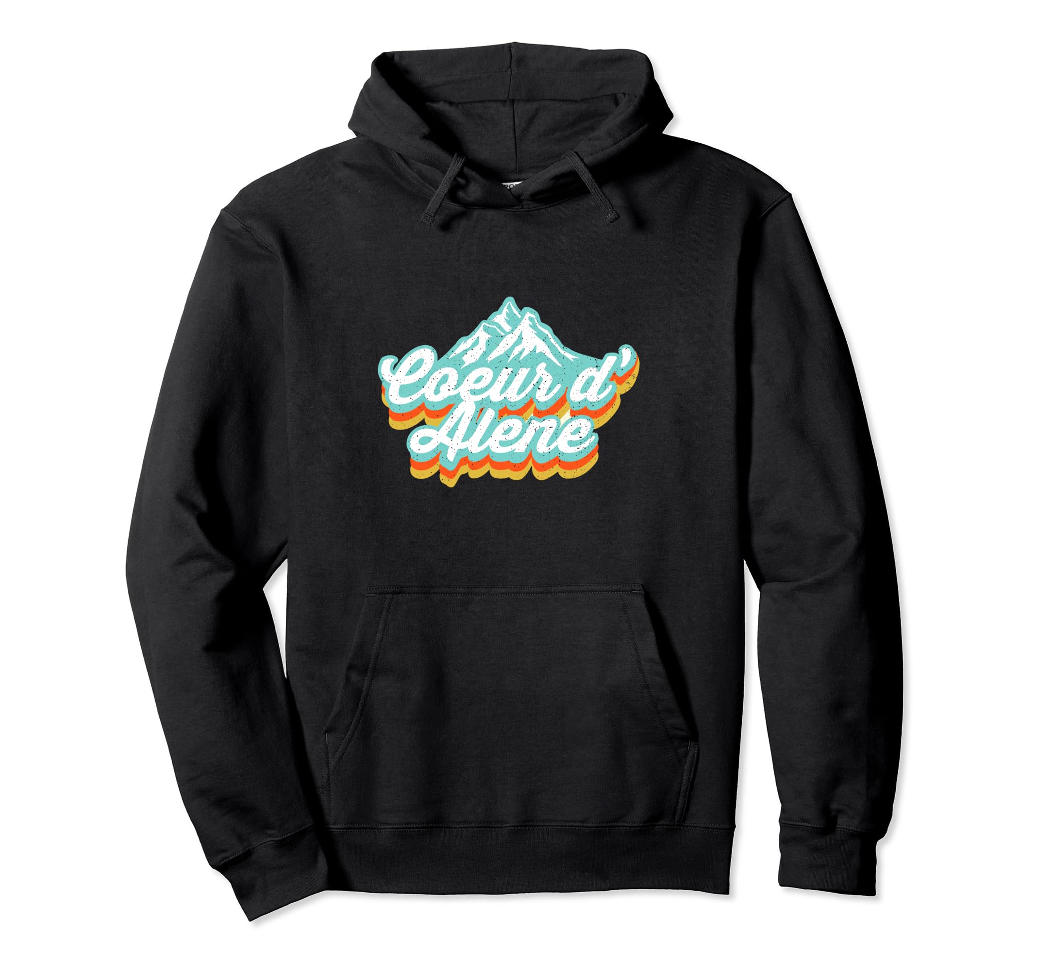 80S Typography Coeur Dalene Idaho Mountains Hoodie - Novelty Apparel Unisex - T-Shirt, Sweatshirt, Hoodie