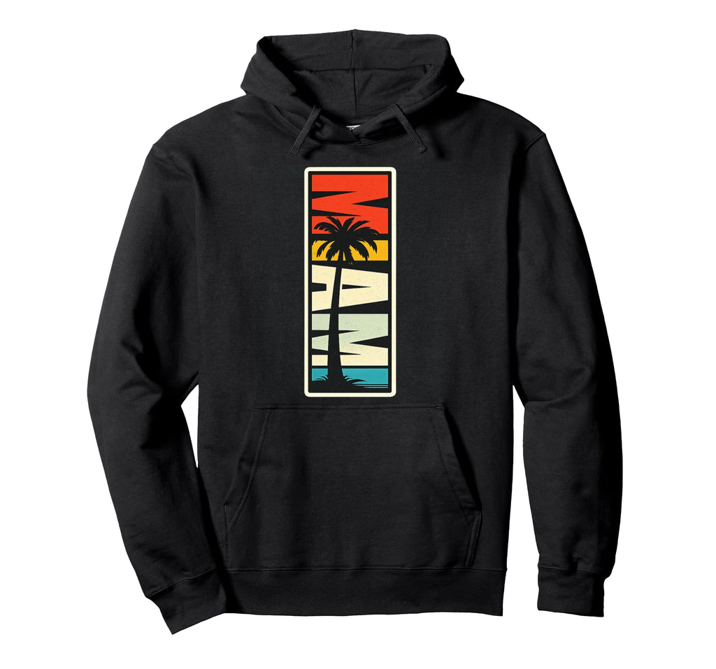 Miami Sunset Palm Tree Hoodie - Minimalist Print Men Women - T-Shirt, Sweatshirt, Hoodie