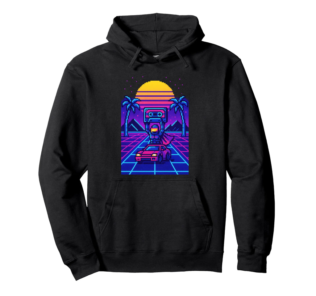 80S Synthwave Hoodie - Aesthetic Graphic Unisex - T-Shirt, Sweatshirt, Hoodie