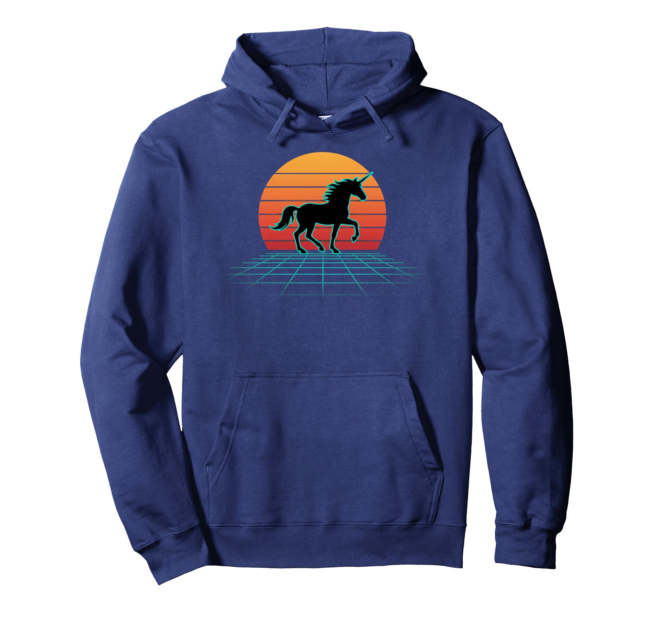 Unicorn Sunset Synthwave 80S Vaporwave Hoodie - Streetwear Style Men Women - T-Shirt, Sweatshirt, Hoodie