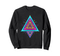 Vaporwave Triangle Trippy 80S Sweatshirt - Unique Graphic for Adults - T-Shirt, Sweatshirt, Hoodie