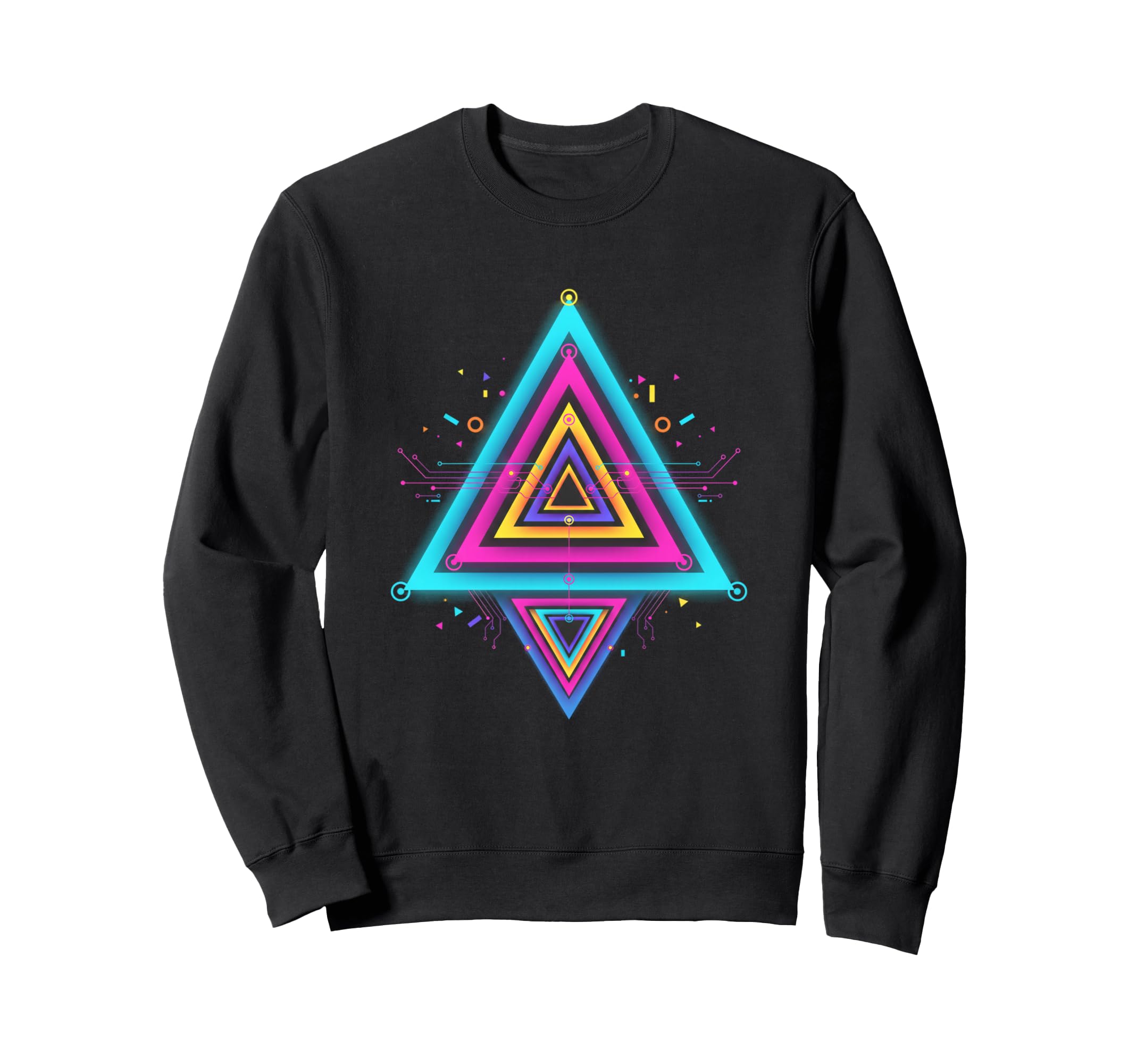 Vaporwave Triangle Trippy 80S Sweatshirt - Unique Graphic for Adults - T-Shirt, Sweatshirt, Hoodie