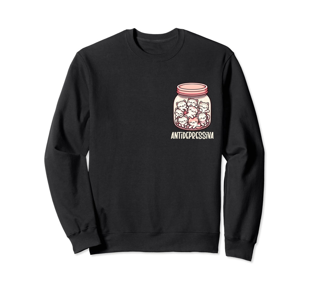 Cats Jam Jar Kawaii Pet Mental Sweatshirt - Fun Novelty Design Men Women - T-Shirt, Sweatshirt, Hoodie