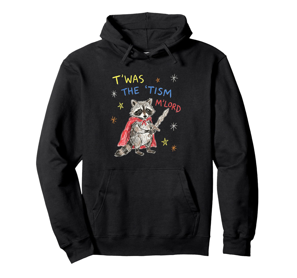 Funny Raccoon Knight Autism Awareness Hoodie - Trendy Graphic Unisex - T-Shirt, Sweatshirt, Hoodie