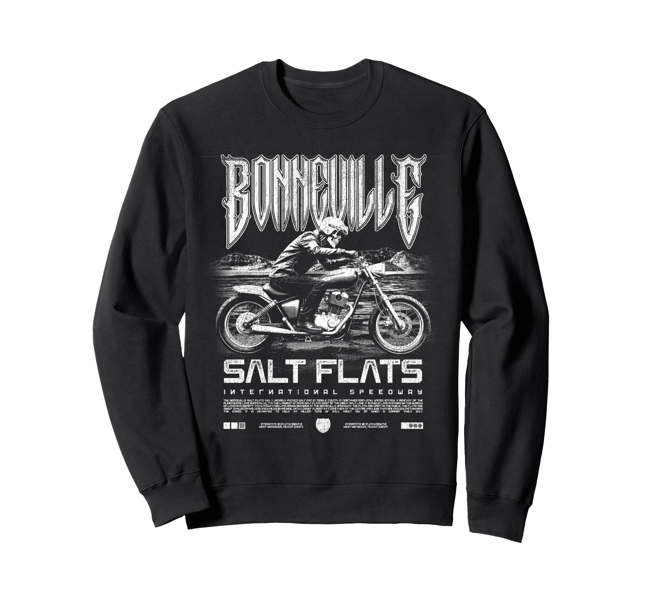 Bonneville Salt Flats Motorcycle Sweatshirt - Streetwear Style Men Women - T-Shirt, Sweatshirt, Hoodie