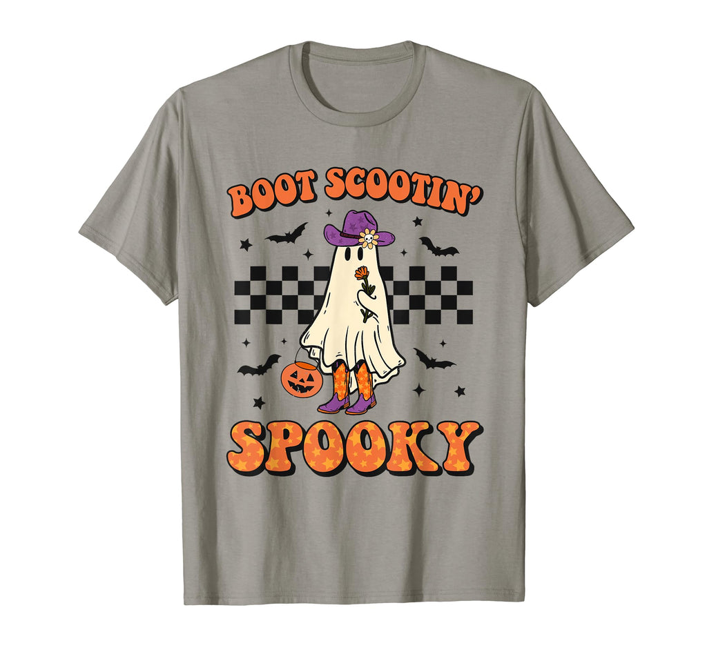 Halloween Cowgirl Ghost Western Boot T-Shirt - Casual Everyday Wear Unisex - T-Shirt, Sweatshirt, Hoodie
