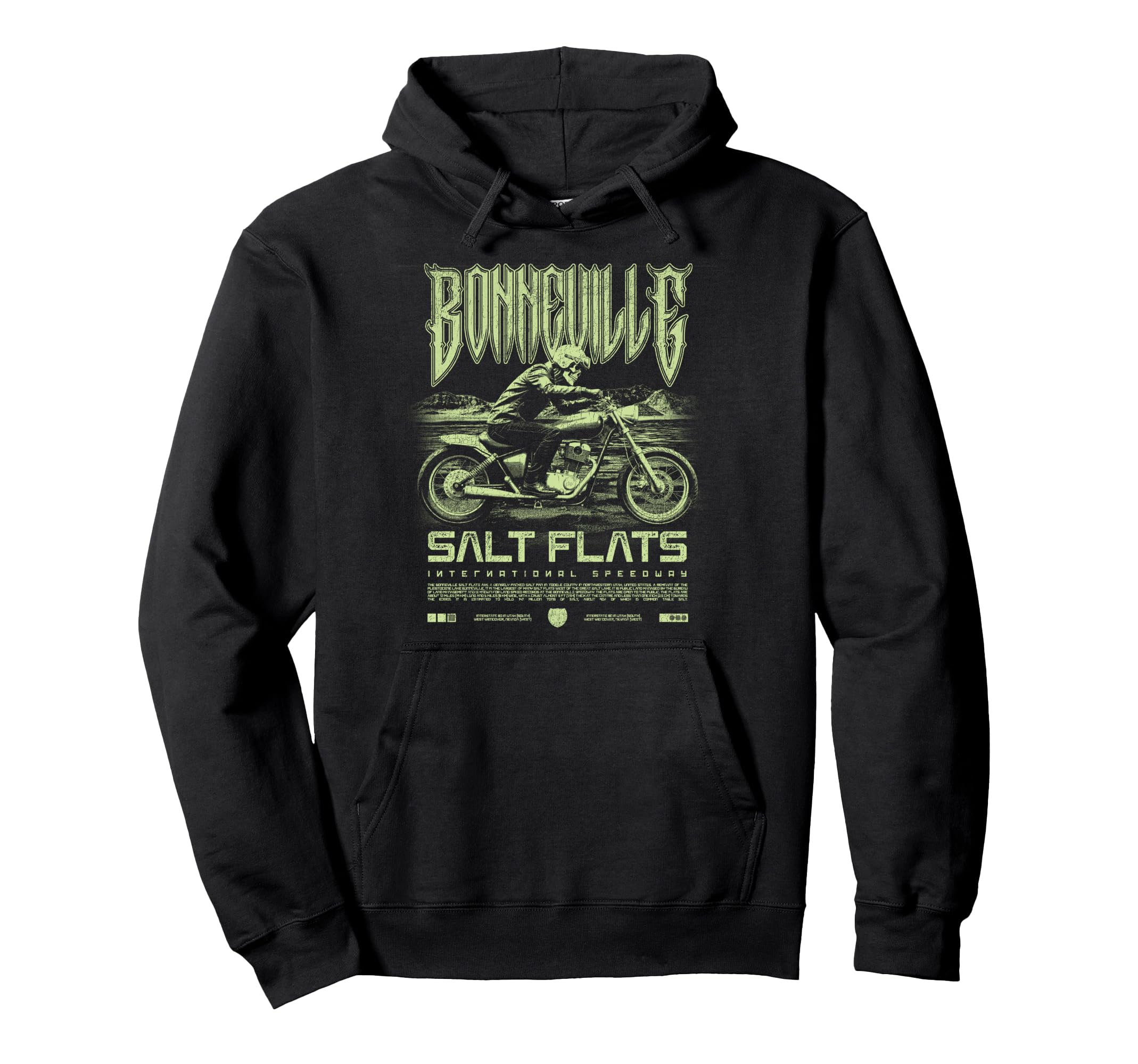 Bonneville Salt Flats Motorcycle Racing Hoodie - Novelty Apparel Unisex - T-Shirt, Sweatshirt, Hoodie