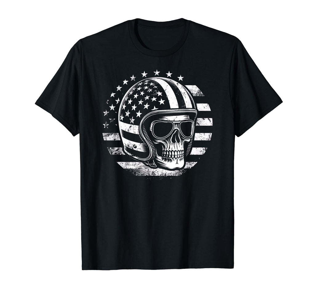 American Motorcycle Rider Skull Helmet T-Shirt - Trendy Graphic Men Women - T-Shirt, Sweatshirt, Hoodie