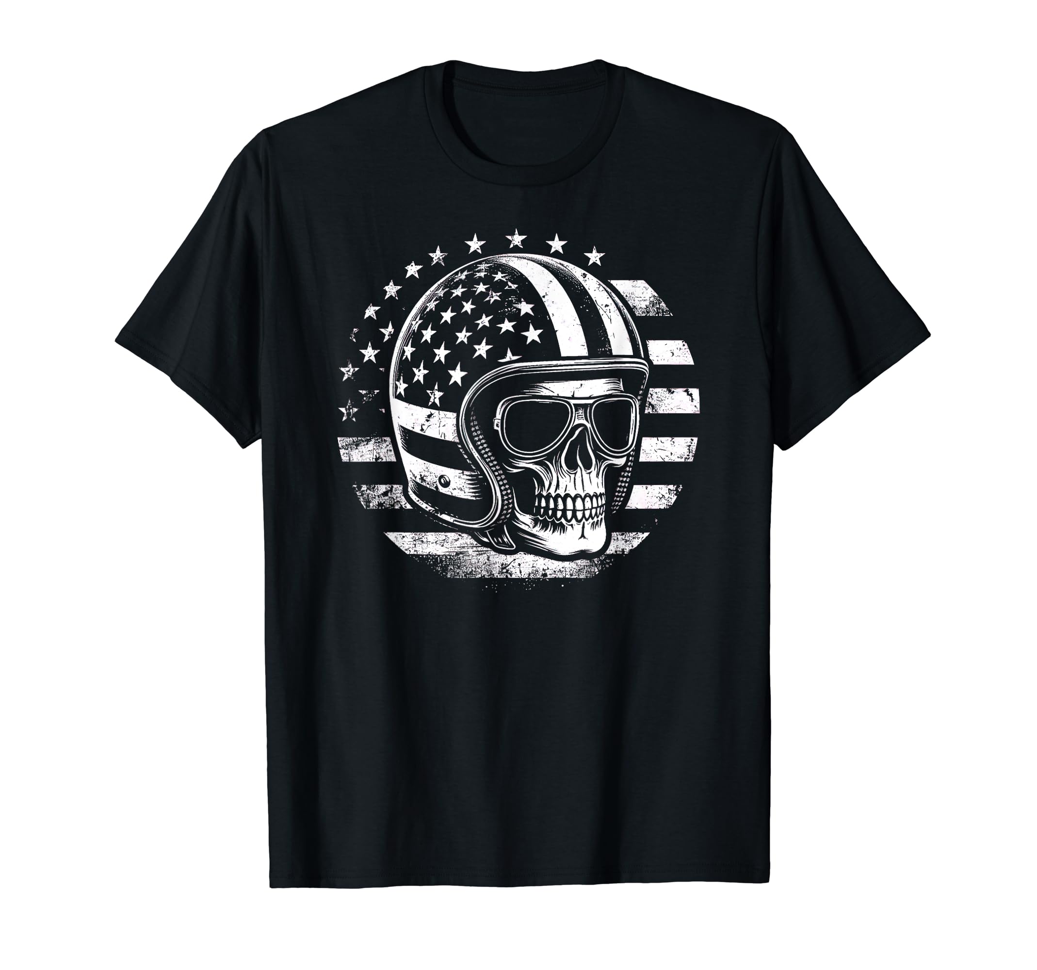 American Motorcycle Rider Skull Helmet T-Shirt - Trendy Graphic Men Women - T-Shirt, Sweatshirt, Hoodie