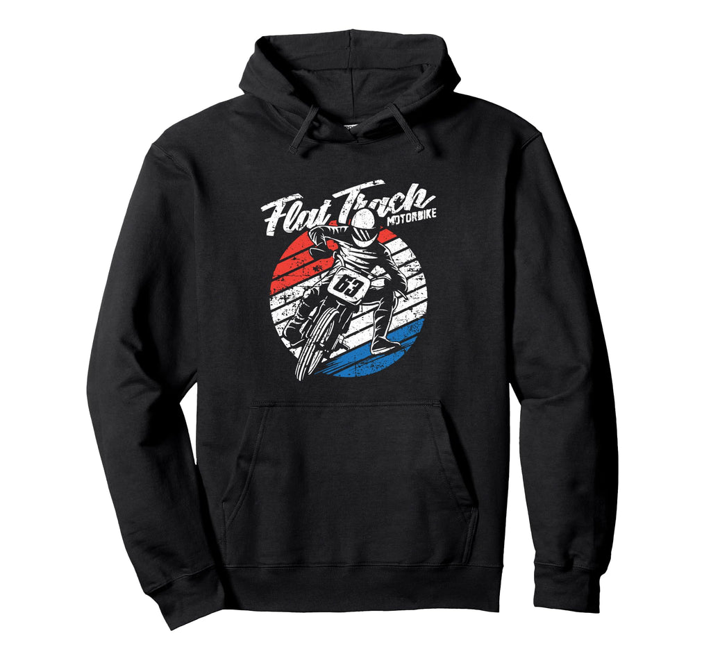 Flat Track Motorcycle Racing Hoodie - Novelty Apparel Men Women - T-Shirt, Sweatshirt, Hoodie