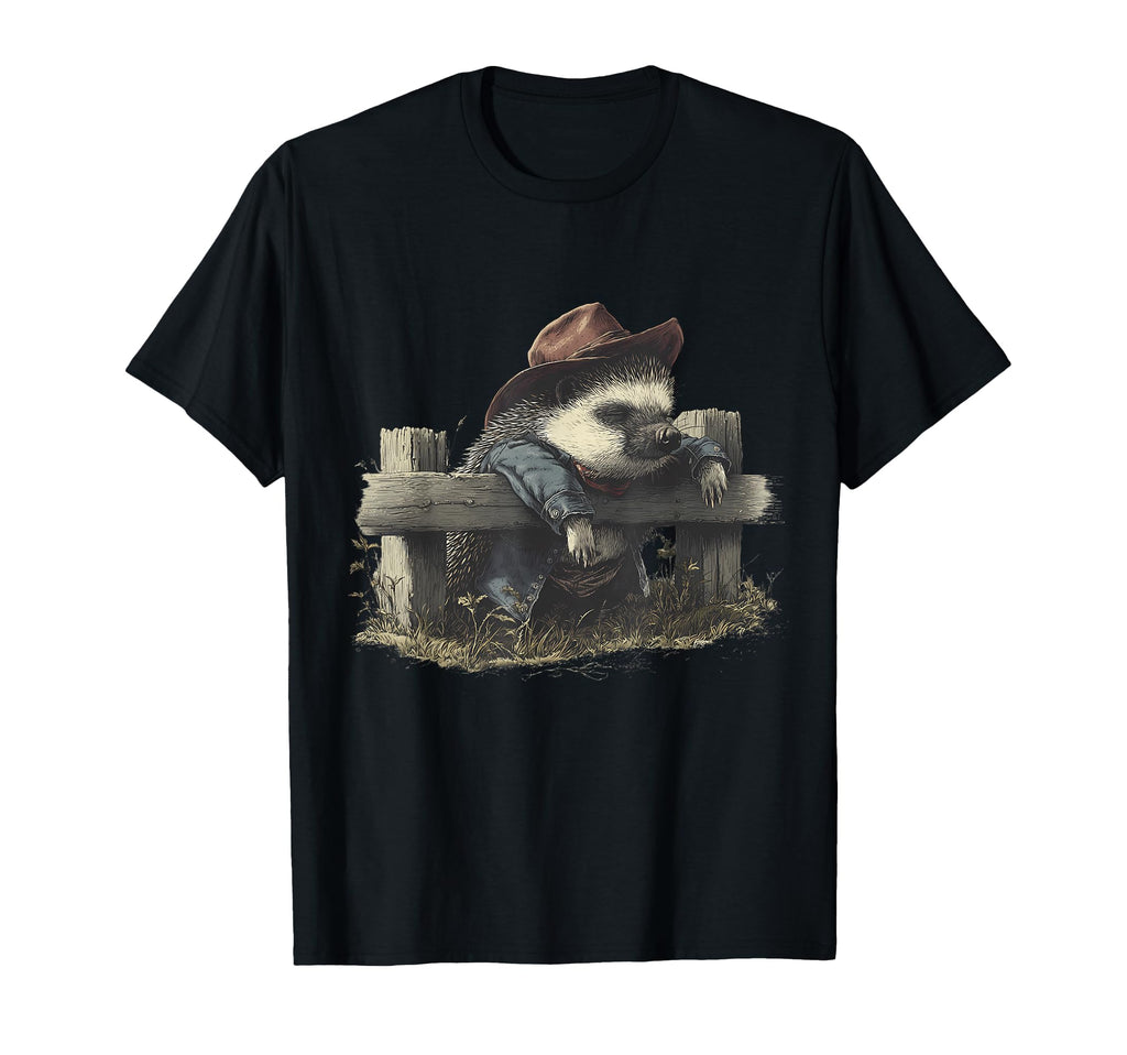 Country Cowboy Hedgehog Rodeo T-Shirt - Streetwear Style for Adults - T-Shirt, Sweatshirt, Hoodie