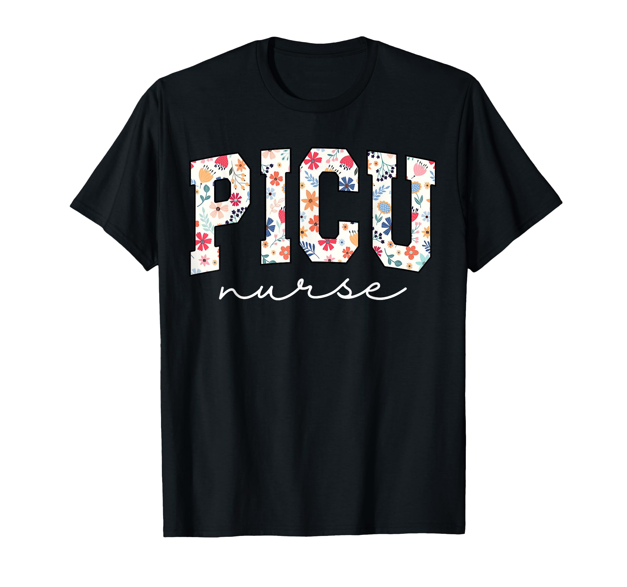 Floral Picu Nurse Flower Pediatric T-Shirt - Aesthetic Graphic Men Women - T-Shirt, Sweatshirt, Hoodie