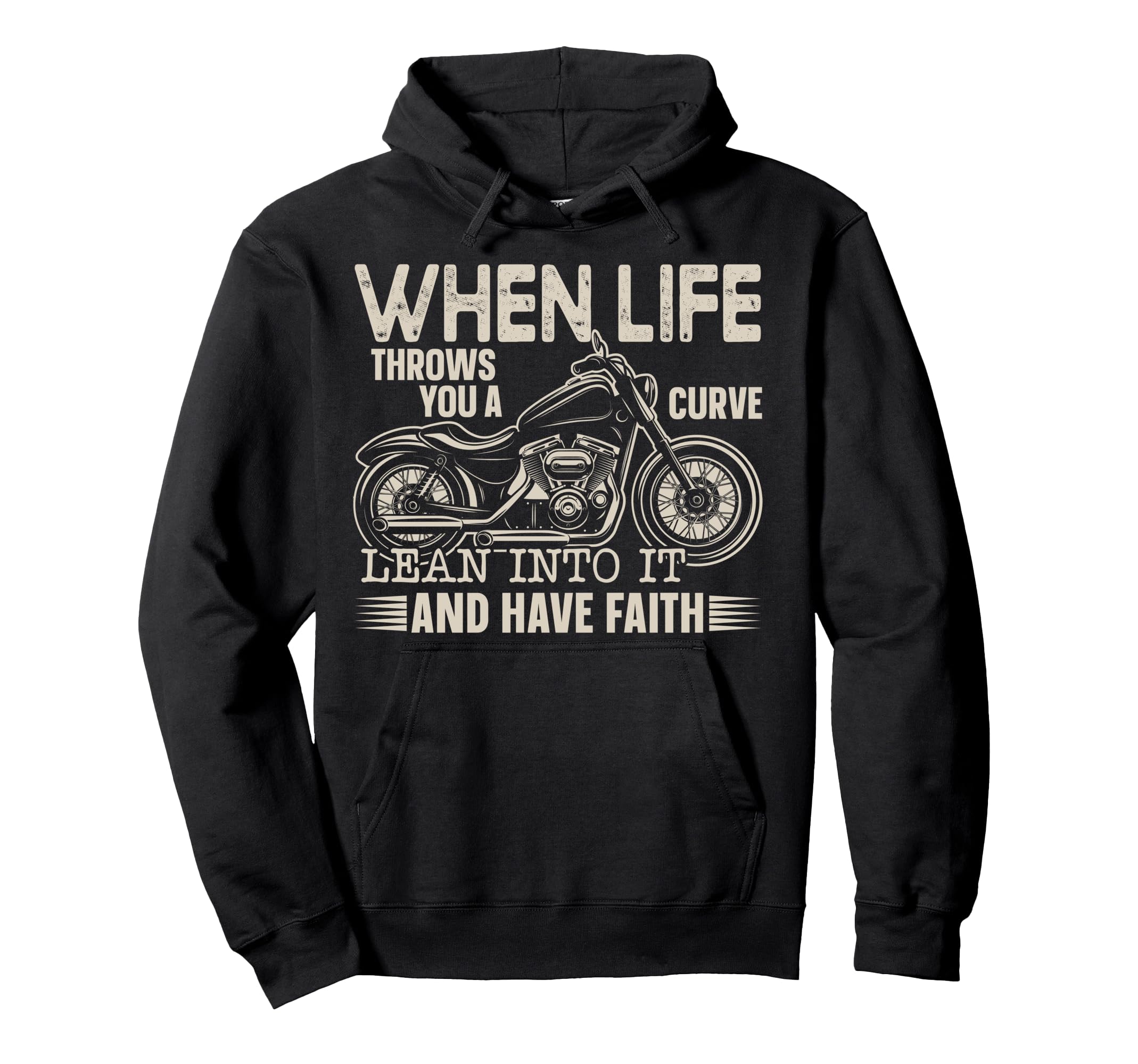 Christian Motorcycle Biker Faith Hoodie - Fun Novelty Design for Adults - T-Shirt, Sweatshirt, Hoodie