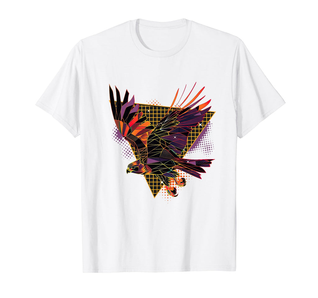 80S Geometric Bird Falcon Synthwave T-Shirt - Novelty Apparel Unisex - T-Shirt, Sweatshirt, Hoodie