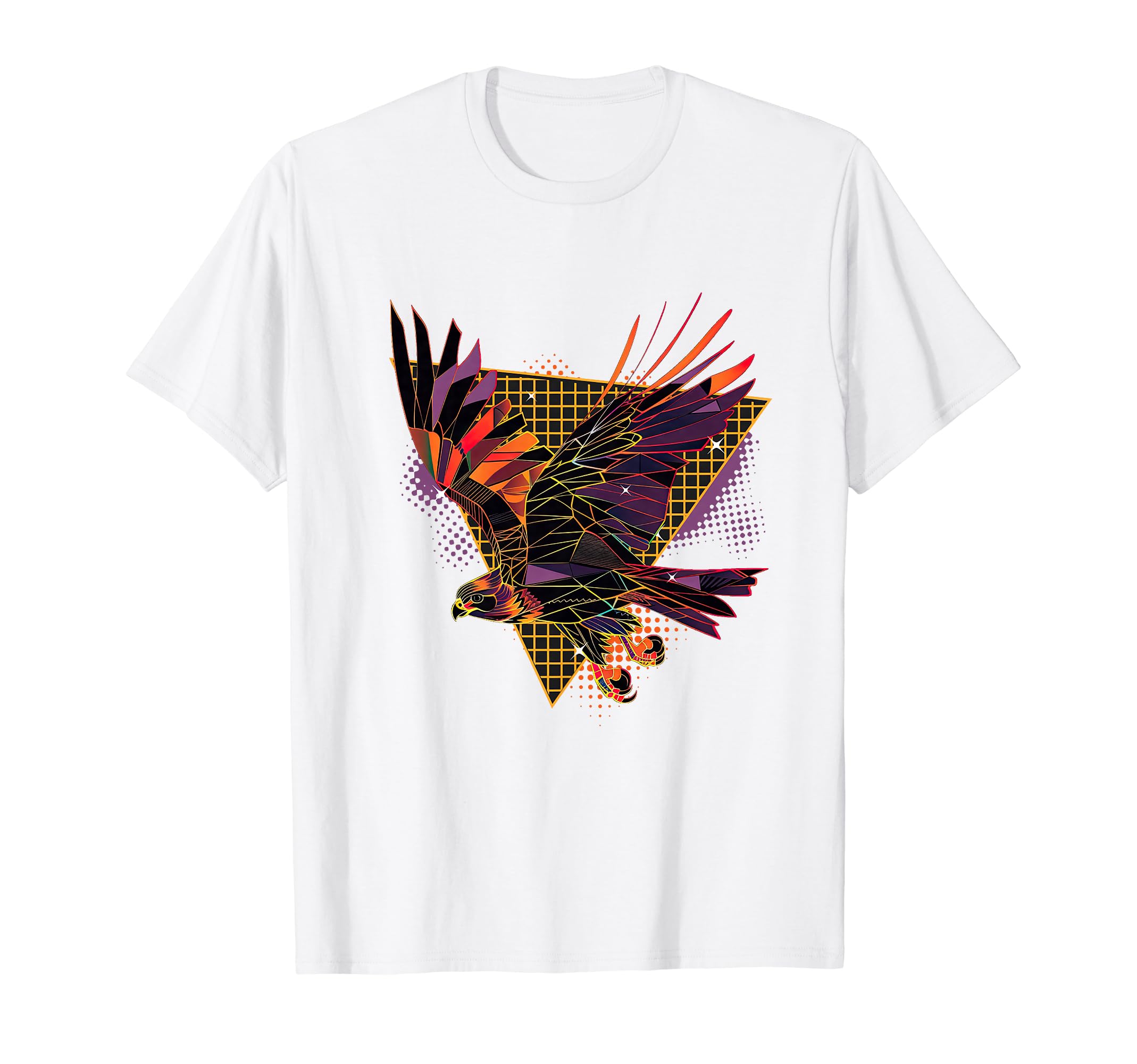 80S Geometric Bird Falcon Synthwave T-Shirt - Novelty Apparel Unisex - T-Shirt, Sweatshirt, Hoodie