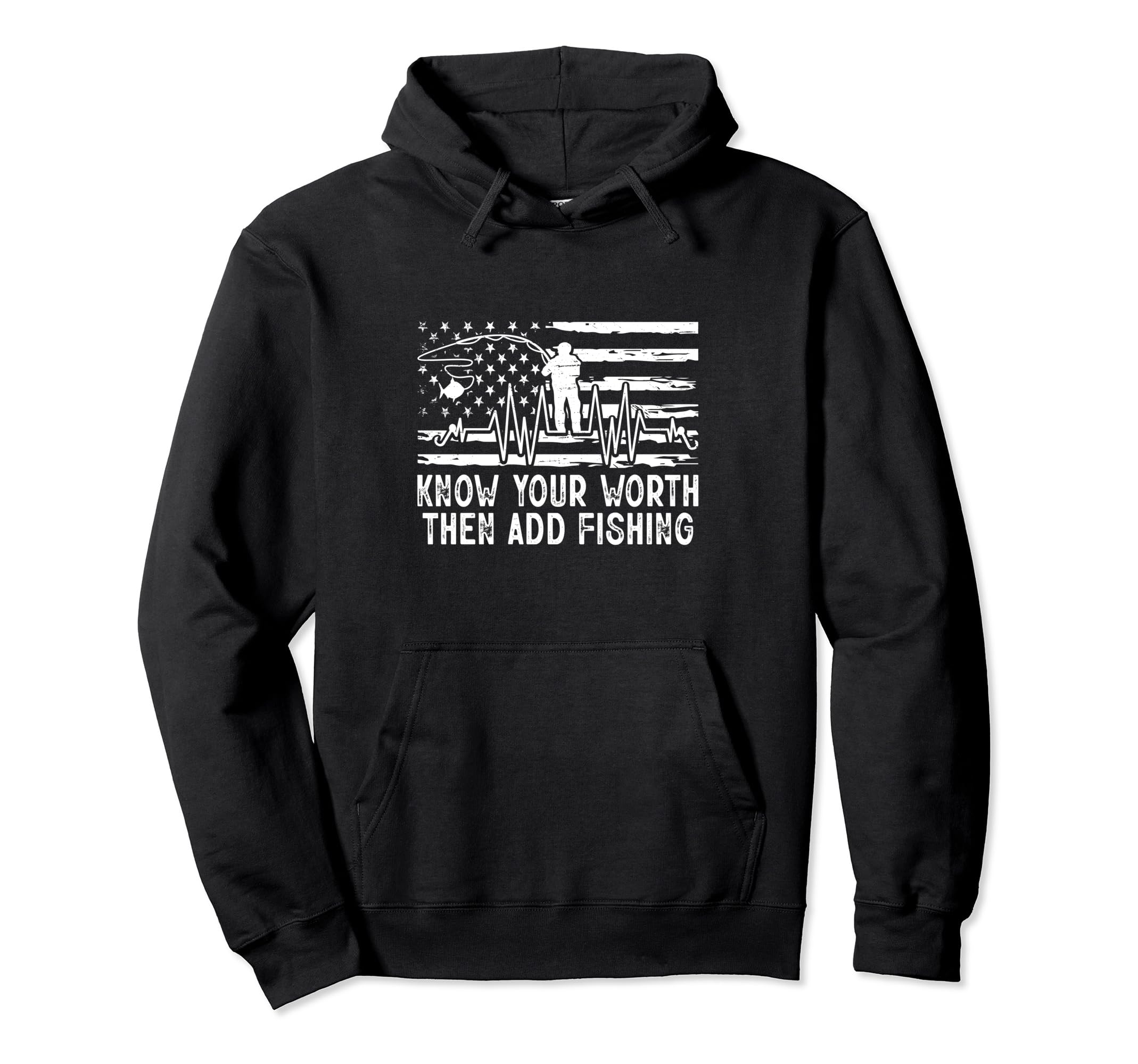 Know Worth Add Fish Self Love Hoodie - Minimalist Print for Adults - T-Shirt, Sweatshirt, Hoodie