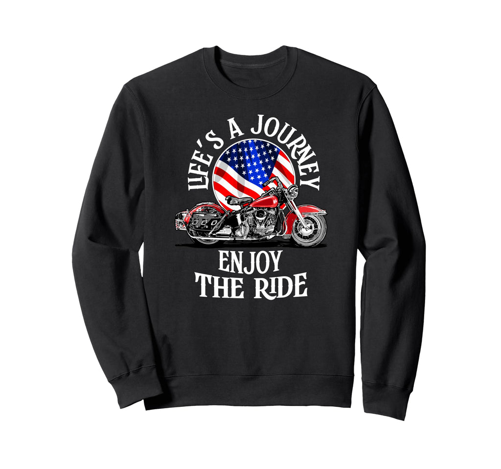 Biker Motorcycle Rider Lifes Journey Hoodie - Fun Novelty Design Unisex - T-Shirt, Sweatshirt, Hoodie