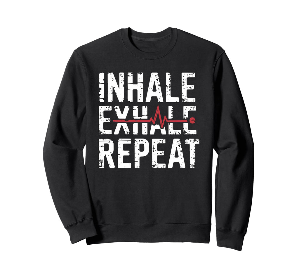 Inhale Exhale Repeat Yoga Mindfulness Sweatshirt - Graphic Print Unisex - T-Shirt, Sweatshirt, Hoodie
