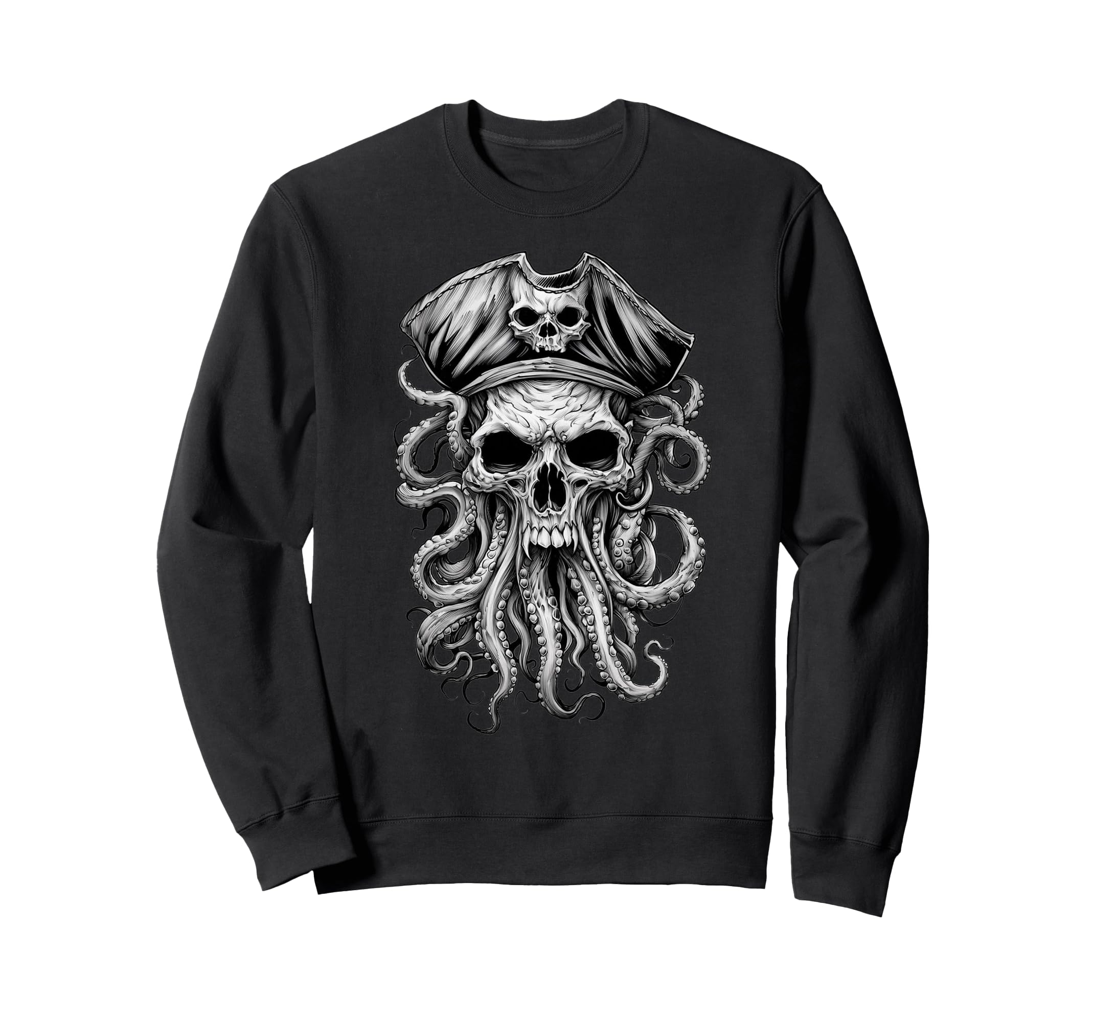 Skull Pirate Octopus Demon Sweatshirt - Unique Graphic for Adults - T-Shirt, Sweatshirt, Hoodie