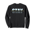 Stay Positive 80S Striped Typography Sweatshirt - Custom Art Print Unisex - T-Shirt, Sweatshirt, Hoodie