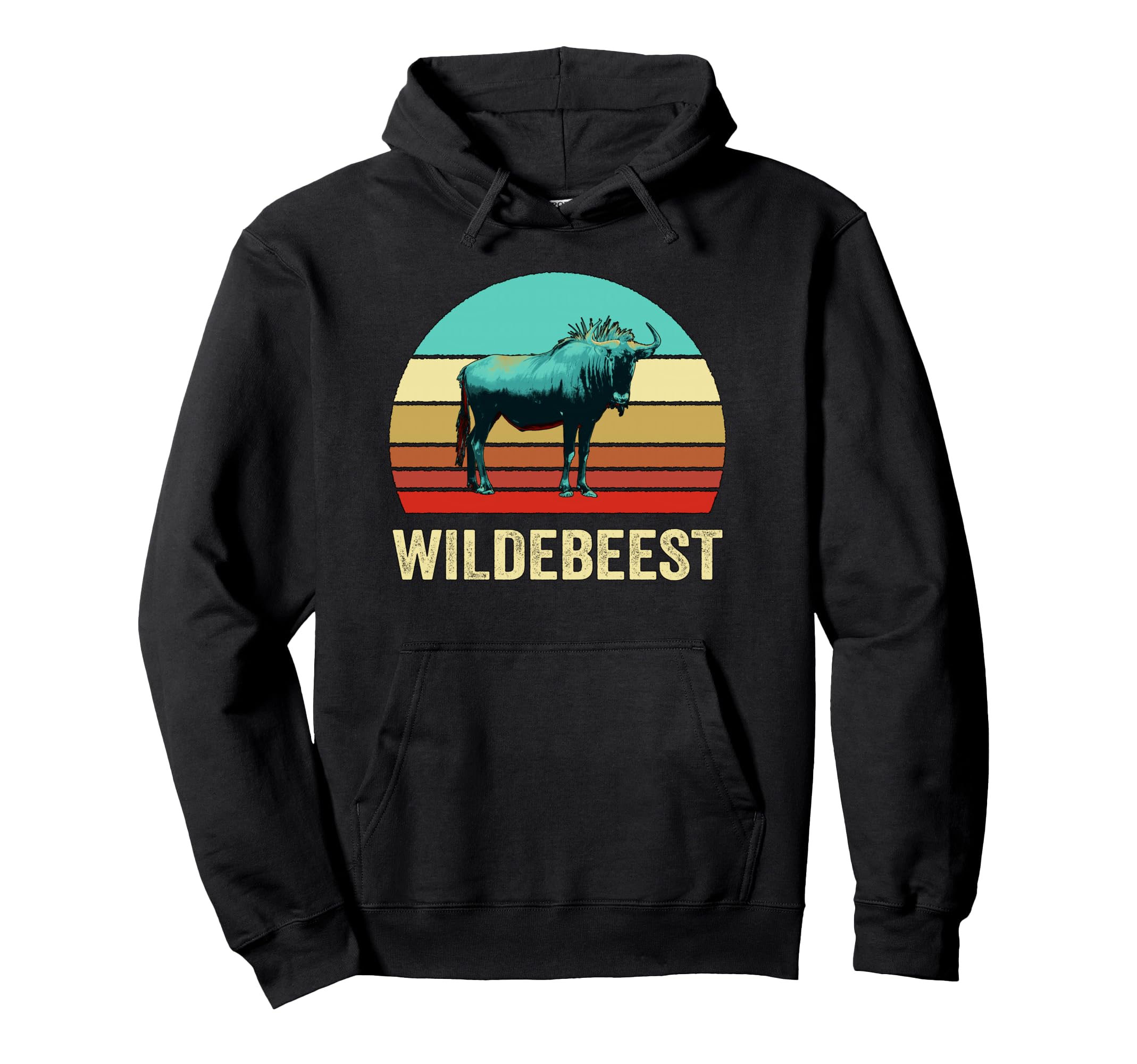 Sunset Wildebeest Hoodie - Custom Art Print Unisex - T-Shirt, Sweatshirt, Hoodie