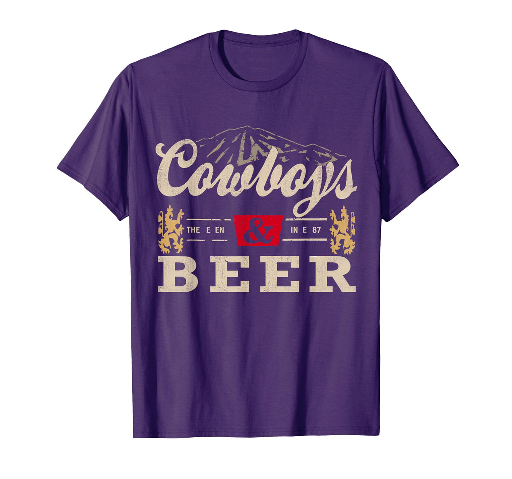 Cowboys Western And Beer Cowboy T-Shirt - Minimalist Print Men Women - T-Shirt, Sweatshirt, Hoodie