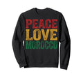 Peace Love Morocco Distressed Sweatshirt - Trendy Graphic for Adults - T-Shirt, Sweatshirt, Hoodie