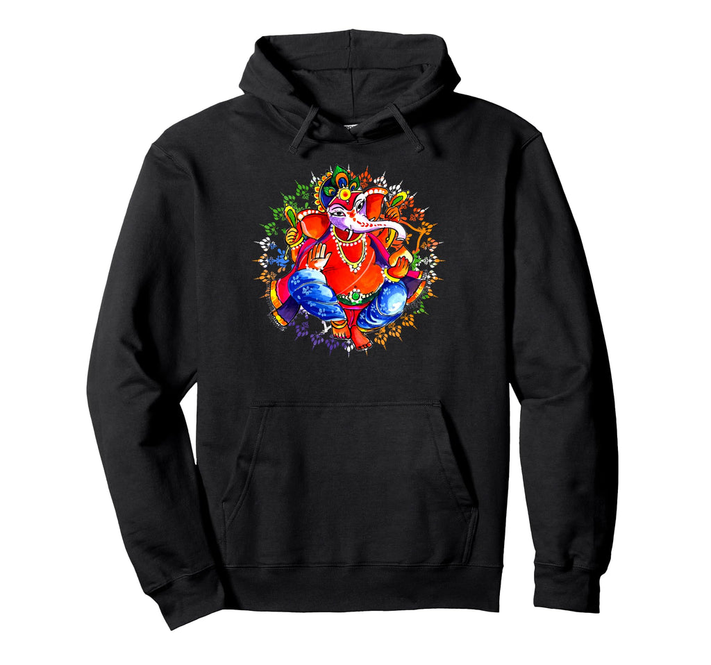 Ganesha Yoga Mandala Meditation Namaste Hoodie - Fun Novelty Design Unisex - T-Shirt, Sweatshirt, Hoodie